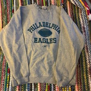Vintage Y2K Philadelphia Eagles Reebok Grey Men's Crewneck Sweater